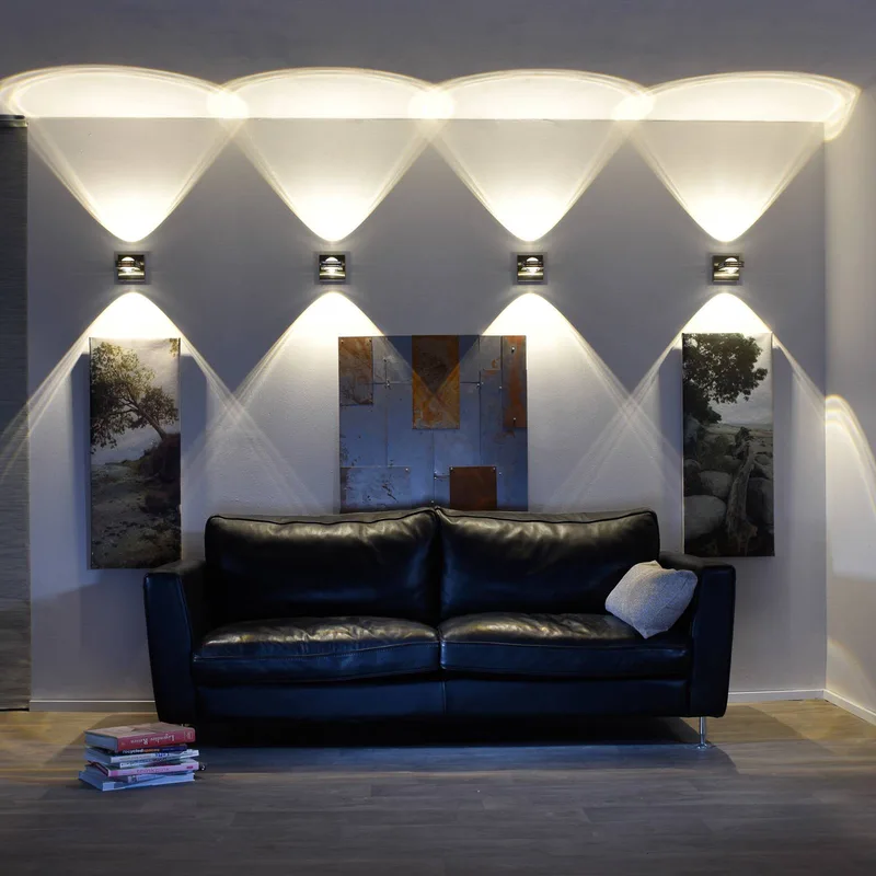 Styrbar LED-vägglampa Fisheye med fjärrkontroll från Q-Smart-Home i Zilvergrijs, Krom, Transparent – produktbild 5 av 5