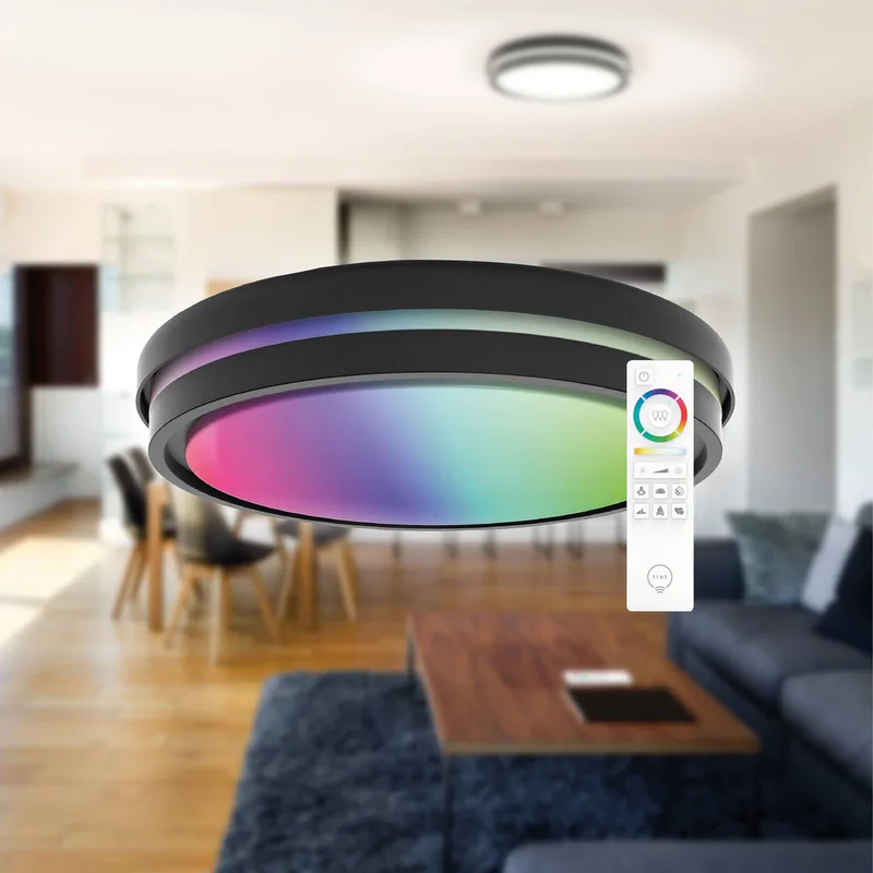 Kea LED plafondlamp, Ø 52 cm von tint in Schwarz – Produktfoto 2 von 3