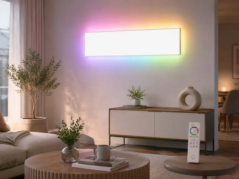 LED Deckenleuchte Deckenlampe Decken Panel RGB Decken Wandleuchte mit FB 120x30, LED Panelleuchte Farbwechsel Lampe Wohnzimmerlampe Flurleuchte van tint in Wit – productfoto 2 van 5