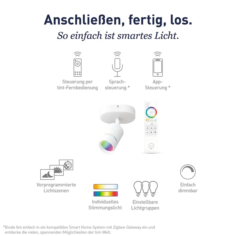Nalo LED spot, 1-lamp von tint in Weiß – Produktfoto 2 von 2