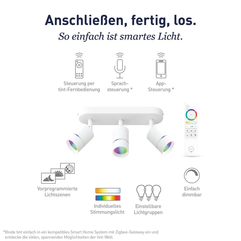 Müller Licht tint Nalo LED-spot, 3 lyskilder fra tint i Hvid – produktbillede 2 af 2