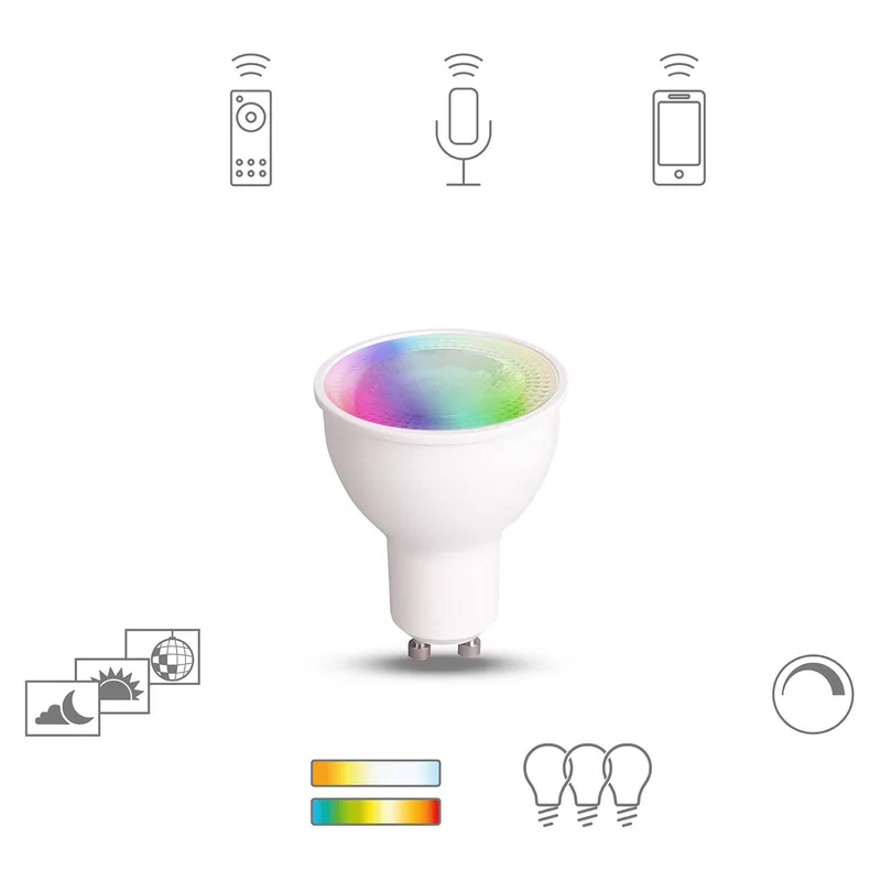 white+color LED GU10 6W 350lm de tint – photo produit 1 sur 5
