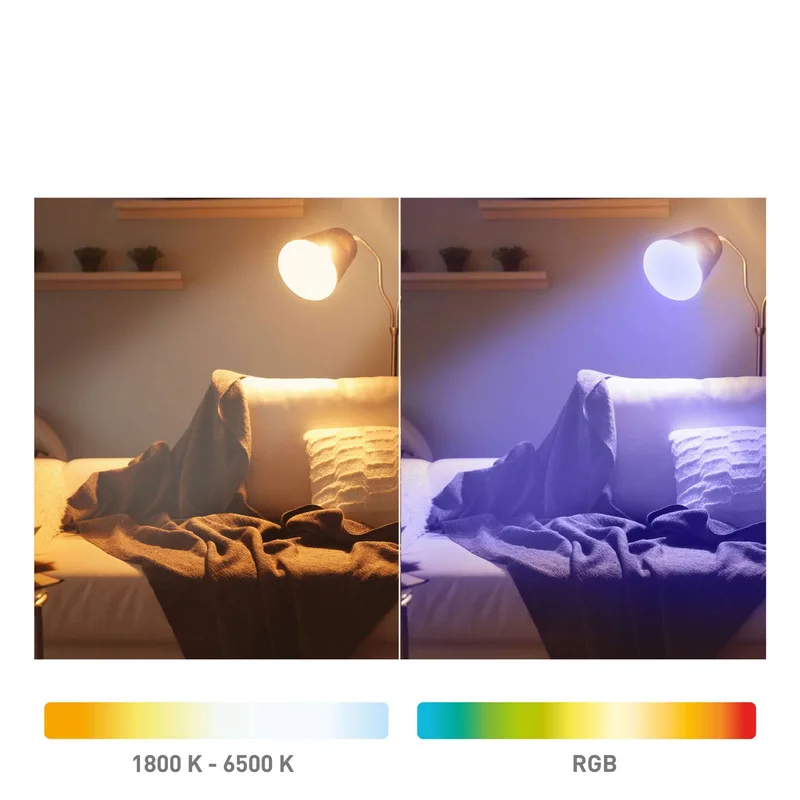 white+color set 2xE27+besturing de tint – photo produit 2 sur 5
