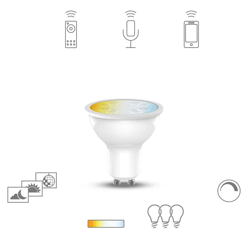 white LED lamp GU10 5,1W CCT by tint – product photo 1 of 5