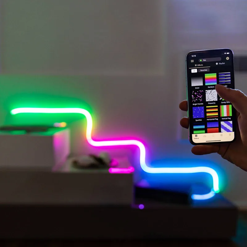 Light flex LED lichtslang RGB 2m WIFI de Twinkly en Blanc – photo produit 5 sur 5
