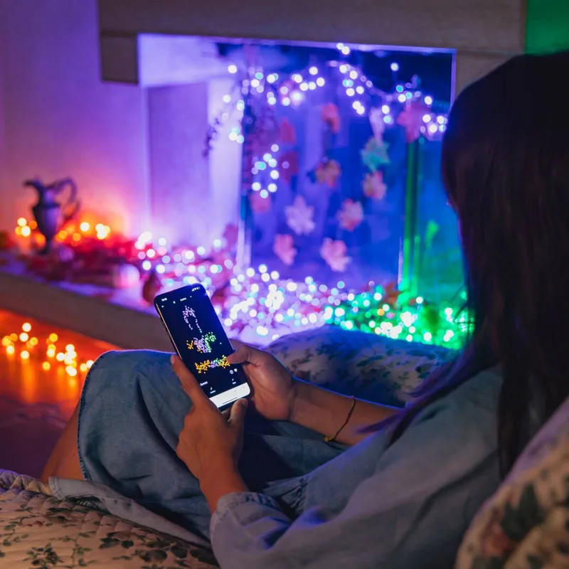 RGB lichtkettingen, 250 lampjes 20m från Twinkly i Svart – produktbild 4 av 5