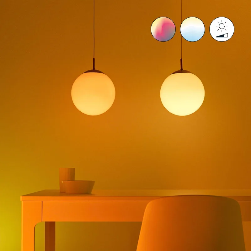 A60 LED mat WiFi E27 8,5W RGBW afstandsbediening set van 2 van WiZ – productfoto 4 van 5