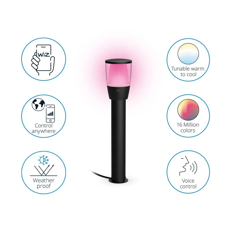 Elpas LED tuinpadverlichting RGBW start-set van WiZ in Zwart – productfoto 5 van 5
