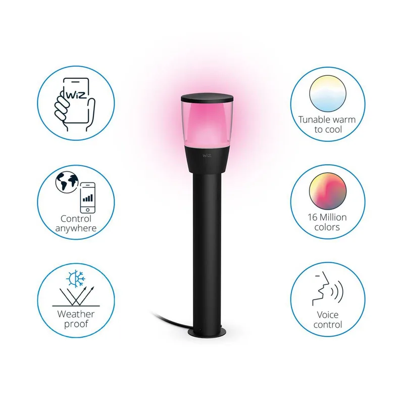 Elpas LED tuinpadverlichting RGBW uitbreiding van WiZ in Zwart – productfoto 5 van 5