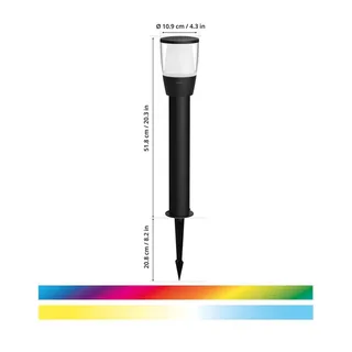 Elpas LED tuinpadverlichting RGBW uitbreiding van WiZ in Zwart – productfoto 3 van 5