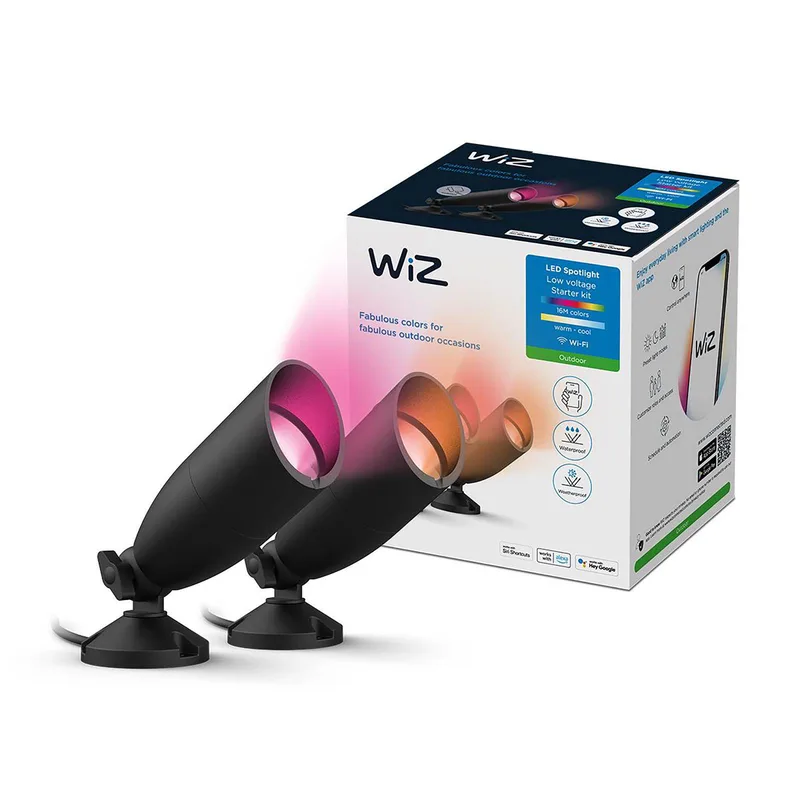 LED spot Ground starter-kit dubbelpak van WiZ in Zwart – productfoto 4 van 5