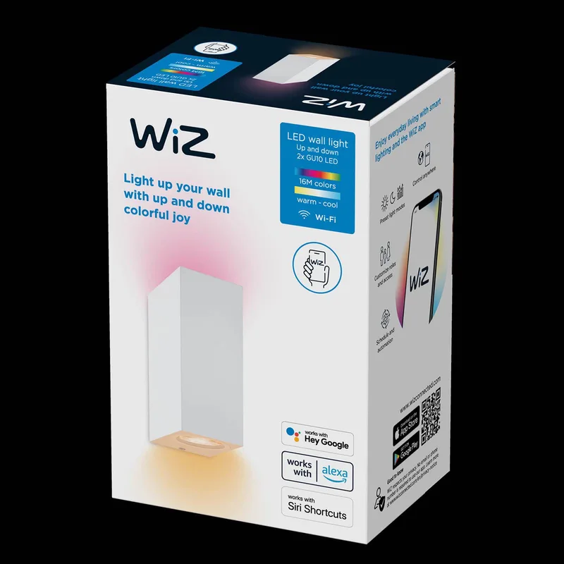 LED wandlamp Up&Down van WiZ in Wit – productfoto 3 van 4