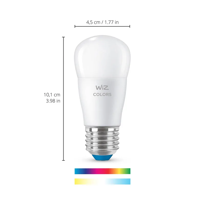 P45 LED lamp E27 4,9 W druppelvormig gesatineerd RGBW van WiZ – productfoto 2 van 5