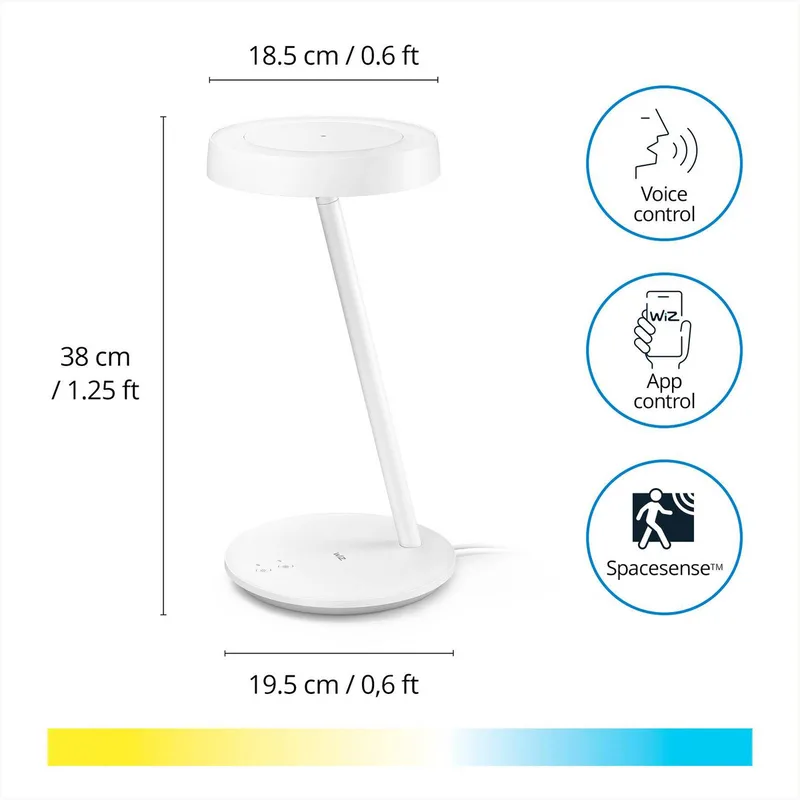 Portrait LED tafellamp sensor CCT fra WiZ i Hvid – produktbillede 3 af 5