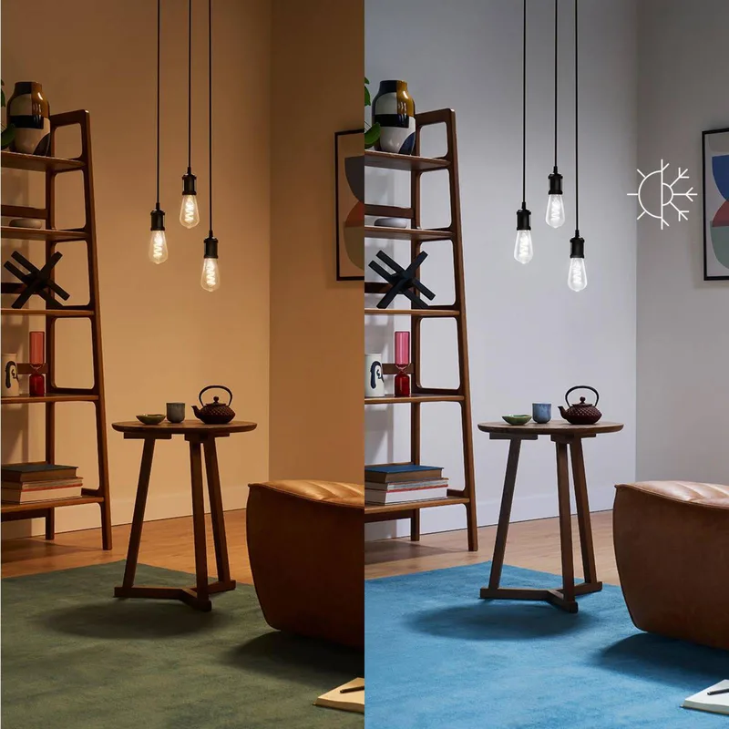 ST64 LED filament lamp WiFi E27 6,3W RGBW van WiZ – productfoto 4 van 5