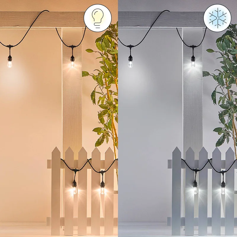 String Lights LED lichtketting voor buiten, 14,8 m, CCT, RGB van WiZ in Zwart – productfoto 2 van 5