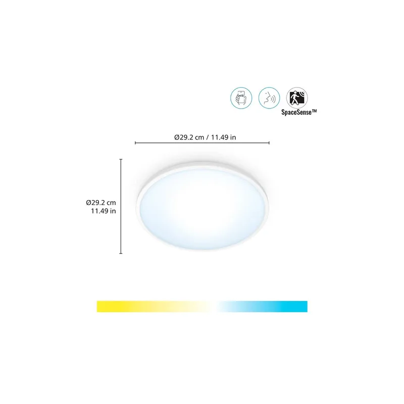 SuperSlim LED plafondlamp CCT Ø29cm de WiZ en Blanc – photo produit 1 sur 4
