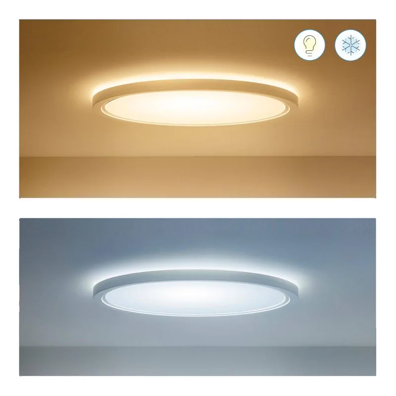 SuperSlim LED plafondlamp RGBW Ø42cm van WiZ in Wit – productfoto 3 van 5