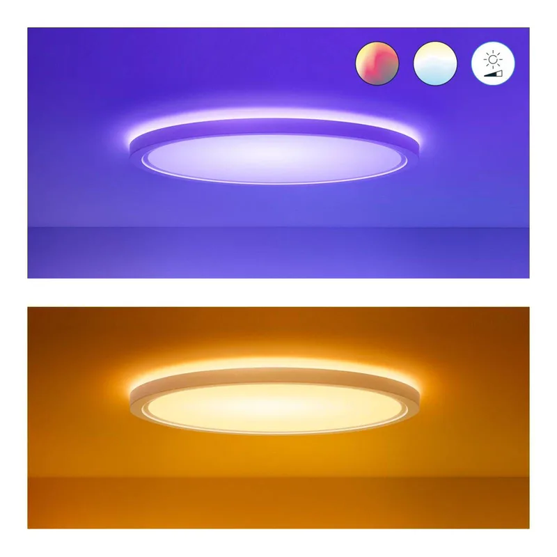 SuperSlim LED plafondlamp RGBW Ø42cm van WiZ in Wit – productfoto 4 van 5