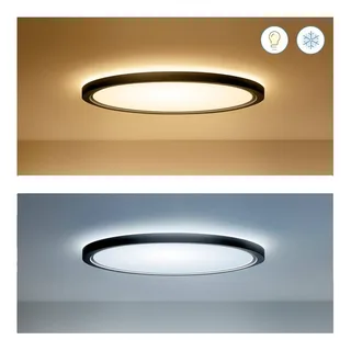 SuperSlim LED plafondlamp RGBW Ø42cm van WiZ in Zwart – productfoto 3 van 5