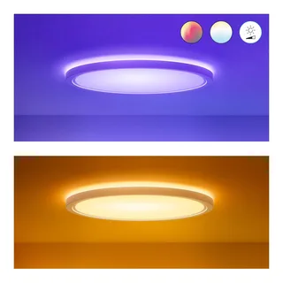 SuperSlim LED plafondlamp RGBW Ø54cm van WiZ in Wit – productfoto 4 van 5