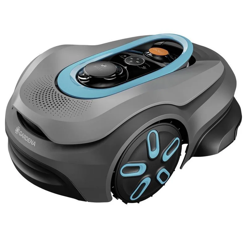 Rasenmähroboter smart SILENO sense, (Set, inkl. Ladestation), 600 m², Vision-KI, Trim-To-Edge, GPS, 57 dB, WLAN fra Gardena i Grå – produktbillede